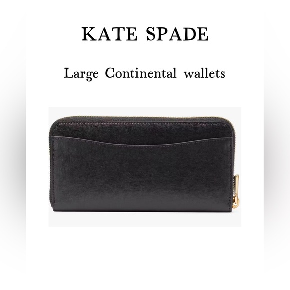 NWT Kate Spade NWT Leila Pebble Leather Large Continental Wallet Black - Picture 2 of 13